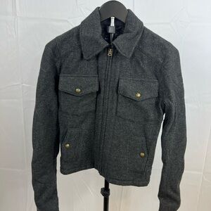 Vintage Ralph Lauren Wool Alpaca Blend Grey Jacket Womens Size Small